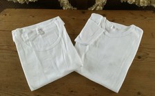 NEW 2 MENS WHITE COTTON VESTS