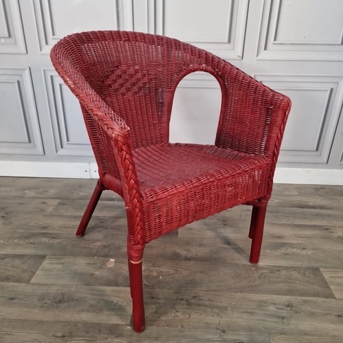 Vintage wicker tub armchair - tub,