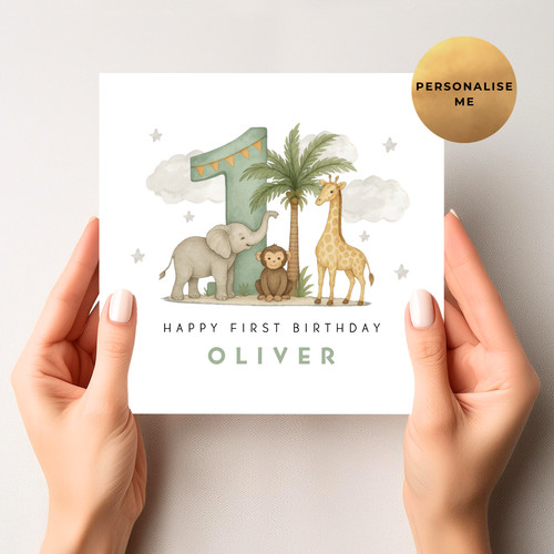 Personalised 1st birthday card - personalised,