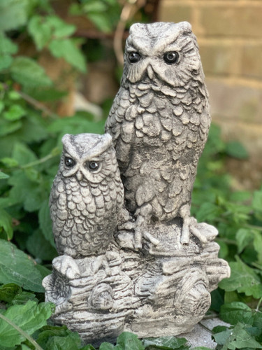 Large owl sculpture stone - owl,