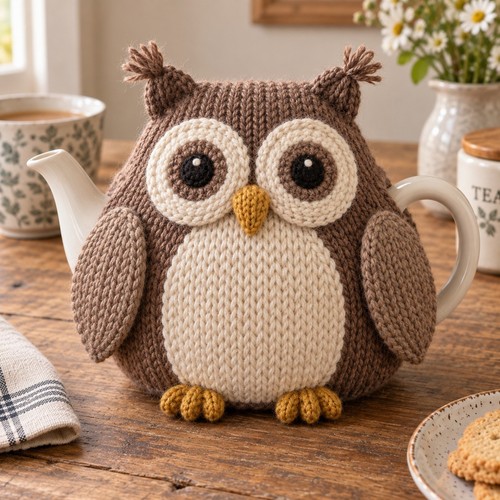 Owl tea cosy knitting pattern - knitting,
