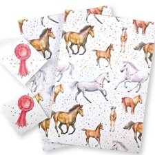 Horse & Foal Wrapping Paper Sheets & Tags - Arty Penguin