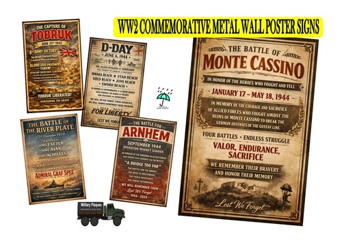 Ww2 commemorative metal wall - commemorative,