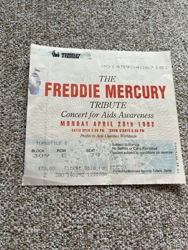 Queen ticket freddie mercury - ticket,