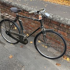1961 Raleigh bicycle with 3 speed Sturmey Archer gears, dynamo lights, rod brake