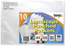 A3 Landscape Punched Pockets (90 micron) - Ring Binder Sleeves Wallets