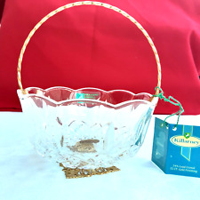 Killarney Crystal Basket Bon Bon Sweet Dish Bowl with 22ct Gold Finishing