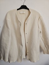 Arket Boiled Wool Coat Jacket Cream Model Size M