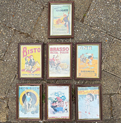 Framed vintage advertising - vintage,