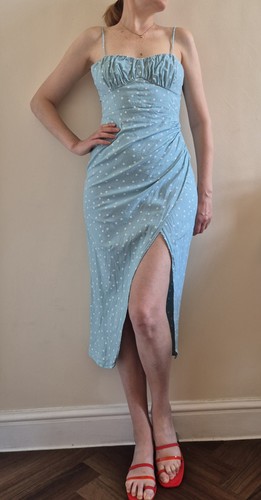 Zara mint blue polka - blue, dot