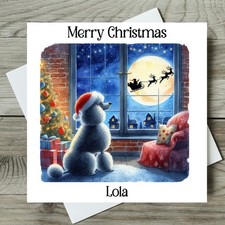 Poodle Christmas Card