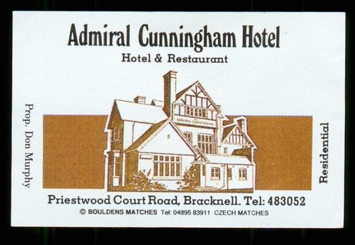 Matchbox label pub admiral - matchbox,