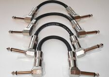 4 x 20cm HAND BUILT STUDIO QUALITY RIGHT ANGLE  PATCH LEADS FOR GUITAR
