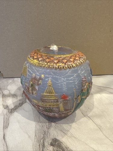 Hand painted religious globe - hand,