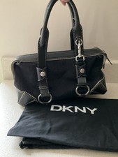 DKNY Black Handbag leather and fabric everyday bag with dust bag  