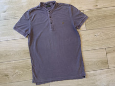 Mens Grandad Collar ALL SAINTS SANDRINGHAM POLO SHIRT (M)