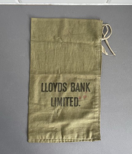 Vintage lloyds bank money bag - vintage,