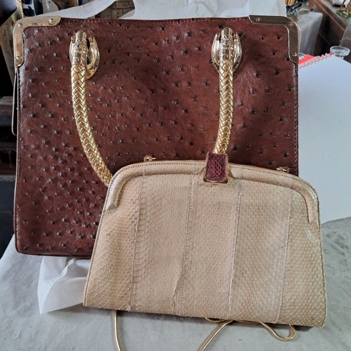 Vintage faux snake handbag - faux,