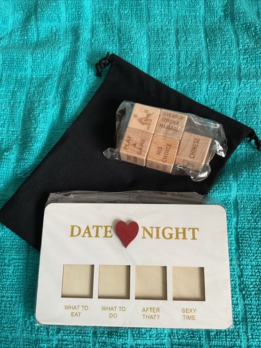 Wooden date night dice - night,