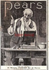 Advert for PEARS Soap "The Old Shaver" Original 1900 Victorian Print Ad 726/17