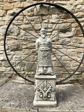 Zhan Shi,Chinese samurai warrior stone garden ornament oriental statue with plin