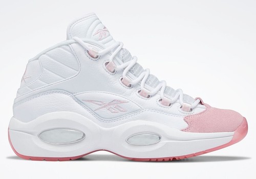Reebok question mid white - reebok, pink