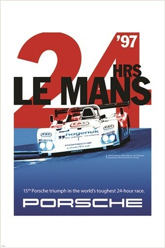 Vintage car racing poster - car,