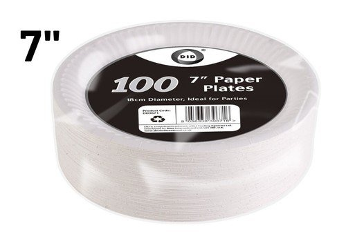 Paper plates white round - ,