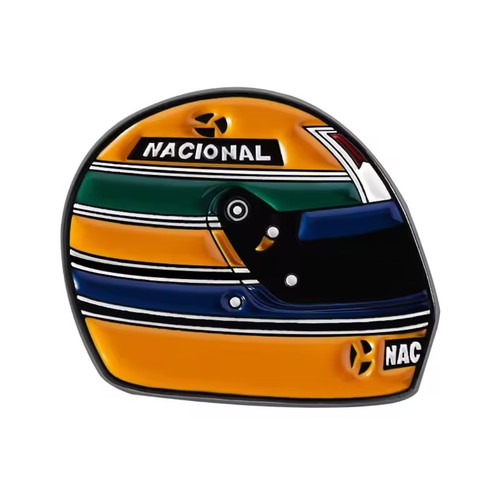 Ayrton senna helmet enamel pin - helmet,