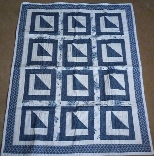 Various blues lap quilt - 1,