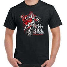 Motocross T-Shirt Eat Sleep Dirt Bike Scrambler MotoX Motorbike Biker Mens Funny