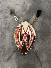 African Tribal Shield Spears Handcrafted Wall Hanging Decor Masai Zulu Style