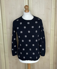BM Bonmarche Women's Navy Blue Casual Sweatshirt Jumper - Ladies Size Small S