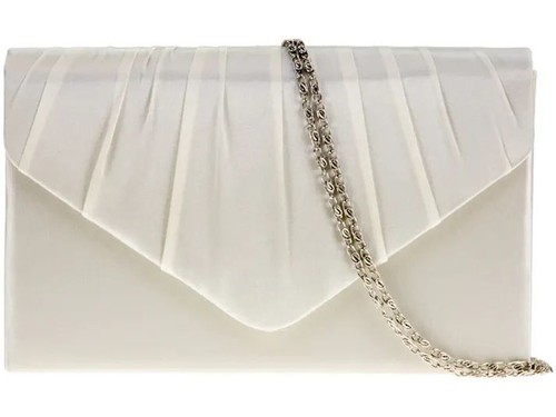 Women satin pleated - pleated, clutch