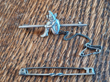 2 Vintage silver bar brooches