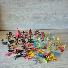 VINTAGE PLASTIC COWBOYS, INDIANS, WAR FIGURES some britains alot of unbranded