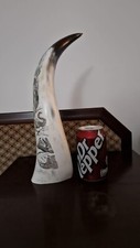 Engraved Cow Horn