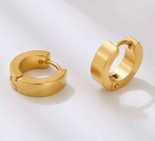 Surgical Steel Hoop Earrings With Crystal Round Hoop Huggie Earrings Men Women