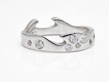 Georg Jensen Fusion End Ring 18ct White Gold with Diamonds. #1367A Size 52