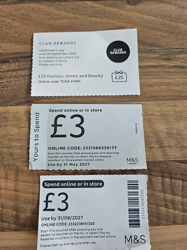 S vouchers - m, &