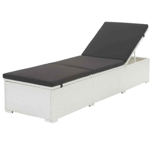 Sun lounger with black cushion - lounger,
