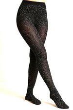Women's  Sparkly Tights Black & Silver  Black  & Gold
