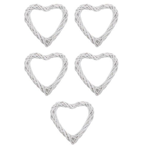 Wicker heart wreath white - heart,
