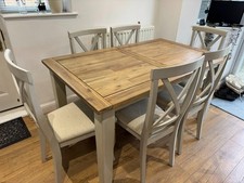 Solid Oak Extending Dining Table and 6 Chairs. Originally Oak furniture land.