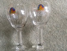 Two Leffe Beer Lager Goblets Large
