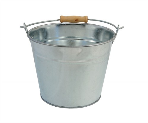 Galvanised metal bucket - galvanised,