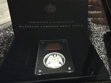 Waterloo Medal 2015 -925  Silver Commemorative BU Case +  Ribbon FREE MEDAL MINT