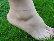 Sparkly 9ct Yellow Gold Anklet