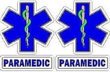 Paramedic Helmet Decal Set (2) Reflective Rescue EMT Firefighter Decal Sticker