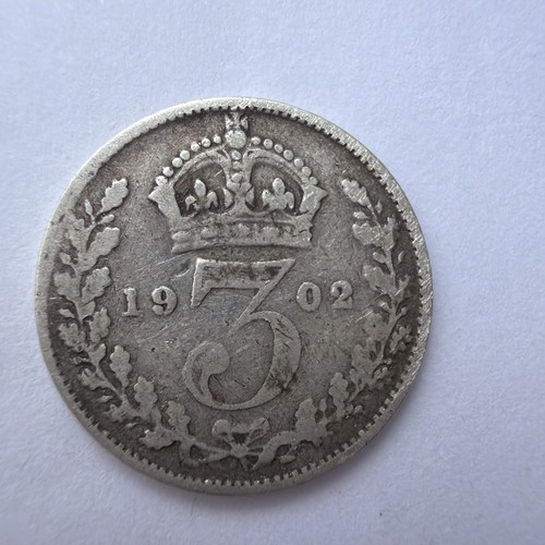 1902 threepence king edward - threepence,